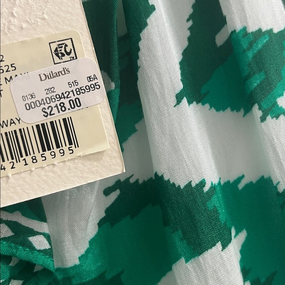 Alex Marie Lima Ruffle Elegant Green Ikat Patterned Maxi Dress Size 4 - Picture 8 of 8